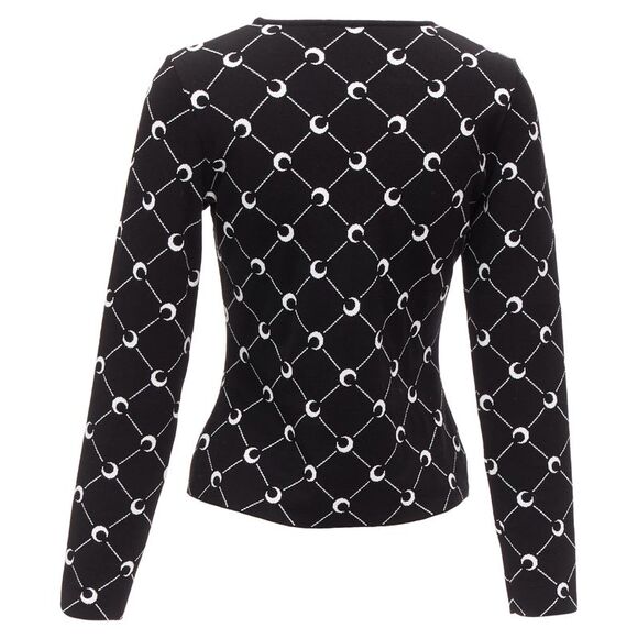 Marine Serre Crescent Moon knitted long slevee sweater top